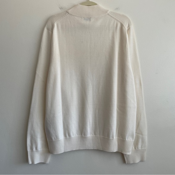 Sandro Mens Wool blend Turtleneck Sweater cream knit mock solid quiet luxury XXL - Picture 2 of 14